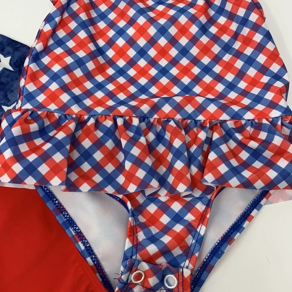 Toddler Swimsuit Bundle 18 Months Carter’s & Crown & Ivy Red White Blue OnePiece